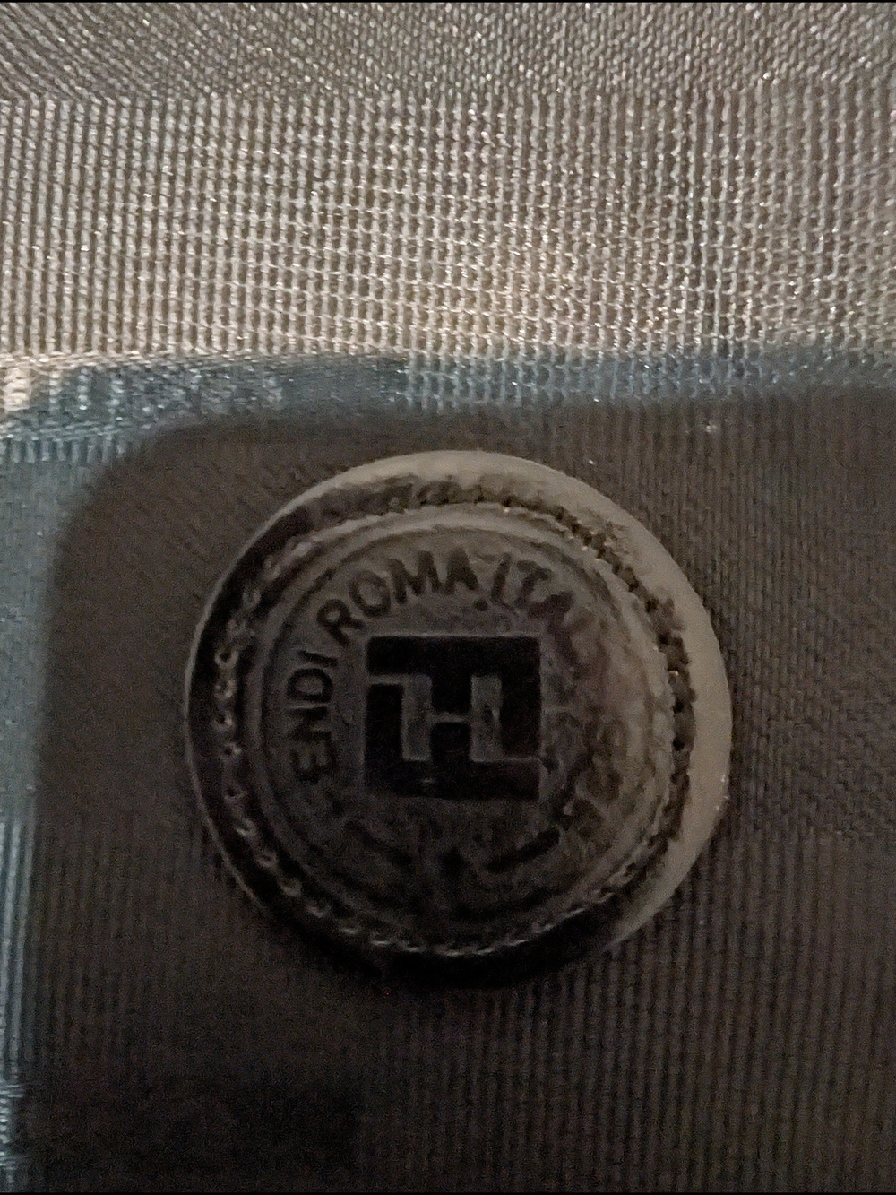 Fendi Roma Italy Embossed Logo Button - Black